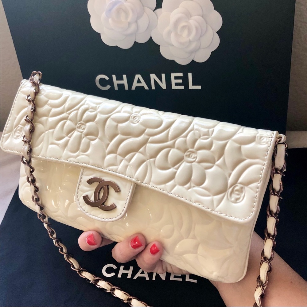 CHANEL Special Edition Camelia Embossed Shoulder Bag